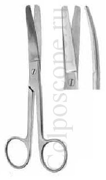 Ножницы тупоконечные по Куперу изогнутые длина 165 мм
