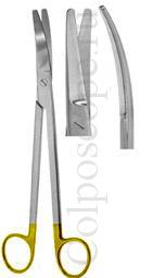 Ножницы вертикально-изогнутые для рассечения мягких тканей и сосудов c твердосплавными вставками по Параметриуму, длина 225 мм