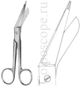 Ножницы для разрезания повязок с пуговкой длина 180 мм