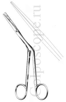 Ножницы отолорингологические по Хейману-Найту изогнутые по ребру длина 180 мм