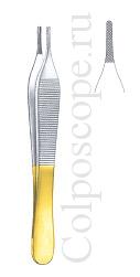 Пинцет микрохирургический ADSON прямой длина 12 см твёрдосплавный