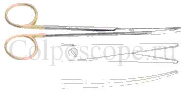 Ножницы по Адсону c твердосплавными вставками вертикально-изогнутые для рассечения мягких тканей и сосудов длина 170 мм