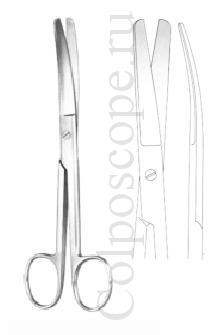 Ножницы тупоконечные по Куперу изогнутые, длина 145 мм