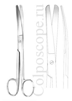 Ножницы тупоконечные по Куперу изогнутые, длина 165 мм