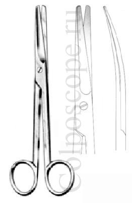 Ножницы тупоконечные по Майо изогнутые, длина 165 мм