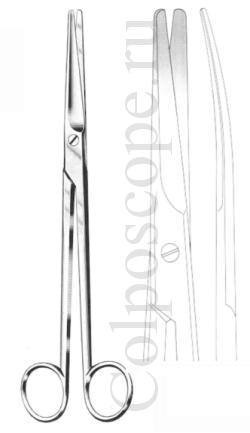 Ножницы тупоконечные по Майо-Харингтону изогнутые длина 225 мм