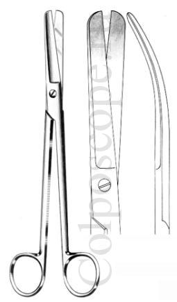 Ножницы тупоконечные по Симсу изогнутые, длина 230 мм