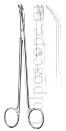 Ножницы по Тореку вертикально-изогнутые для рассечения мягких тканей и сосудов длина 190 мм