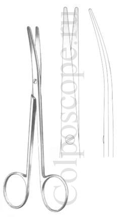 Ножницы вертикально-изогнутые для рассечения мягких тканей и сосудов по Фино-Метценбауму, длина 145 мм