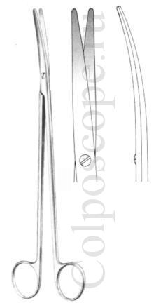 Ножницы вертикально-изогнутые для рассечения мягких тканей и сосудов по Фино-Метценбауму, длина 200 мм