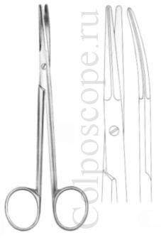 Ножницы деликатные вертикально-изогнутые для рассечения мягких тканей и сосудов длина 145 мм