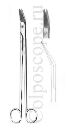 Ножницы по Ресано вертикально-изогнутые для рассечения мягких тканей и сосудов длина 250 мм 