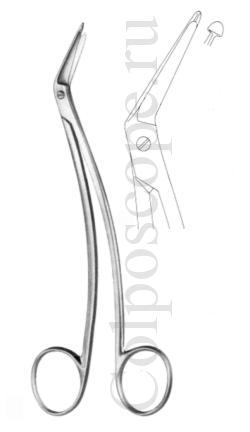 Ножницы изогнутые по ребру нейрохирургические по Шмейден-Тейлору, длина 170 мм