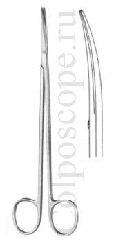 Ножницы вертикально-изогнутые для рассечения мягких тканей и сосудов по Тоенису-Адсону, длина 175 мм